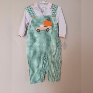 Petit Ami Green Checkered Outfit